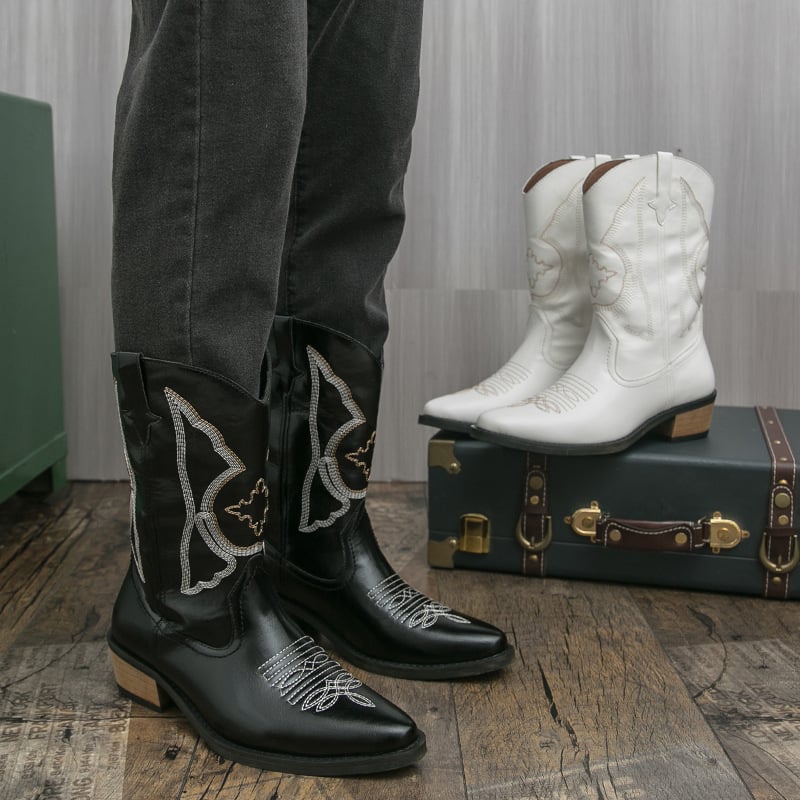 Férfi Martin csizmák, felsőrész valódi bőr, gumi talp, kerek orr, alacsony, vast sarok