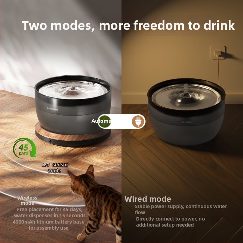 Διανομέας νερού για κατοικίδια με αποσπώμενη μπαταρία λιθίου, ασύρματη χρήση, μεγάλη χωρητικότητα 3 L, αθόρυβος 25 dB, αυτονομία μέχρι 45 ημέρες