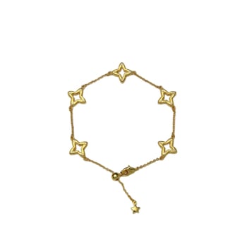 Női vintage karkötő csillag és négylevelű lóhere motívumokkal, aranyozott kivitel, Seiko technika, kézre való kiegészítő