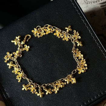 Női réz virág alakú karkötő, elektroplatírozott, etnikus stílus, nyári 2025 kollekció