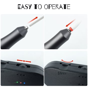 Hordozható köröm polírozó, H45G modell, állítható sebesség 0–3000 RPM (előre–hátra), USB interfész, OEM/privát címke