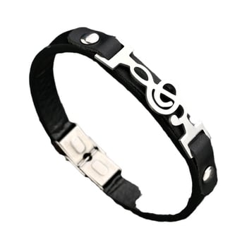 Férfi bőrből készült karkötő hangjegy motívummal, uniszex, állat/horoszkóp modell, Liujun ékszerek