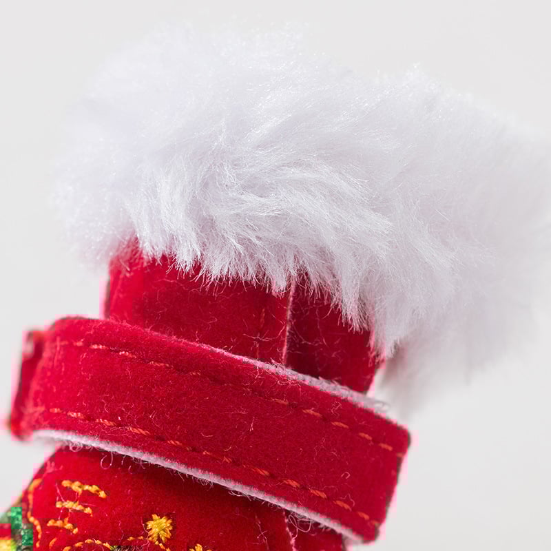 Kutyacipők, 4 darabos készlet, pamut, vízálló, meleg, kopásálló