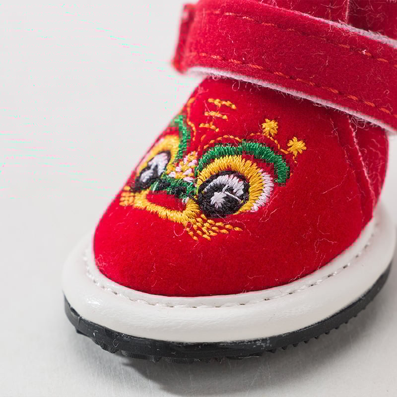 Kutyacipők, 4 darabos készlet, pamut, vízálló, meleg, kopásálló