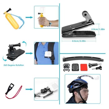 GoPro dodatak za sportsku kameru 14-u-1 nosač za fotografiju u otvorenom tijekom vožnje; Materijal: ABS + nehrđajući čelik; universalna kompatibilnost; 14-dijelni set; mogućnost prilagođenog logotipa