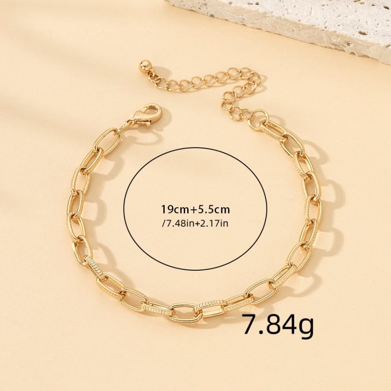 Uniszex ötvözetből készült lánc karkötő elektroplatt bevonattal – egyszerű stílusú kézi ékszer