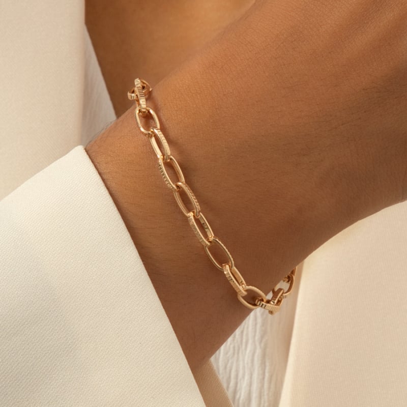 Uniszex ötvözetből készült lánc karkötő elektroplatt bevonattal – egyszerű stílusú kézi ékszer