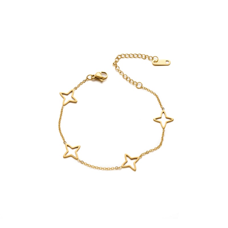 Brățară pentru femei cu stea, design geometric gol, oțel titan, finisaj electroplacat, stil personal, cadou de aniversare
