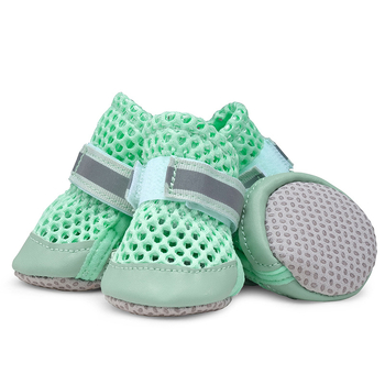 Kutyacipő légáteresztő hálóval, csúszásmentes talppal és Velcro pánttal; mikroszálas bőr, fényvisszaverő anyag