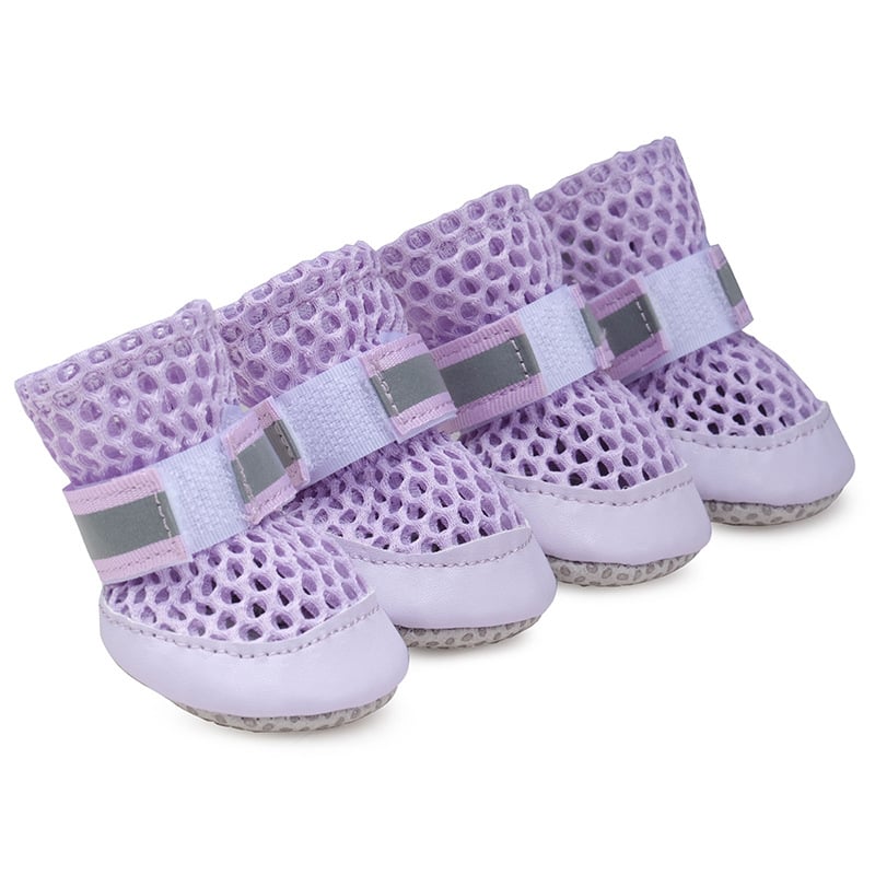 Kutyacipő légáteresztő hálóval, csúszásmentes talppal és Velcro pánttal; mikroszálas bőr, fényvisszaverő anyag