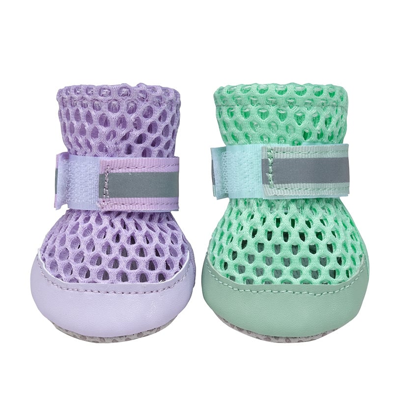 Kutyacipő légáteresztő hálóval, csúszásmentes talppal és Velcro pánttal; mikroszálas bőr, fényvisszaverő anyag