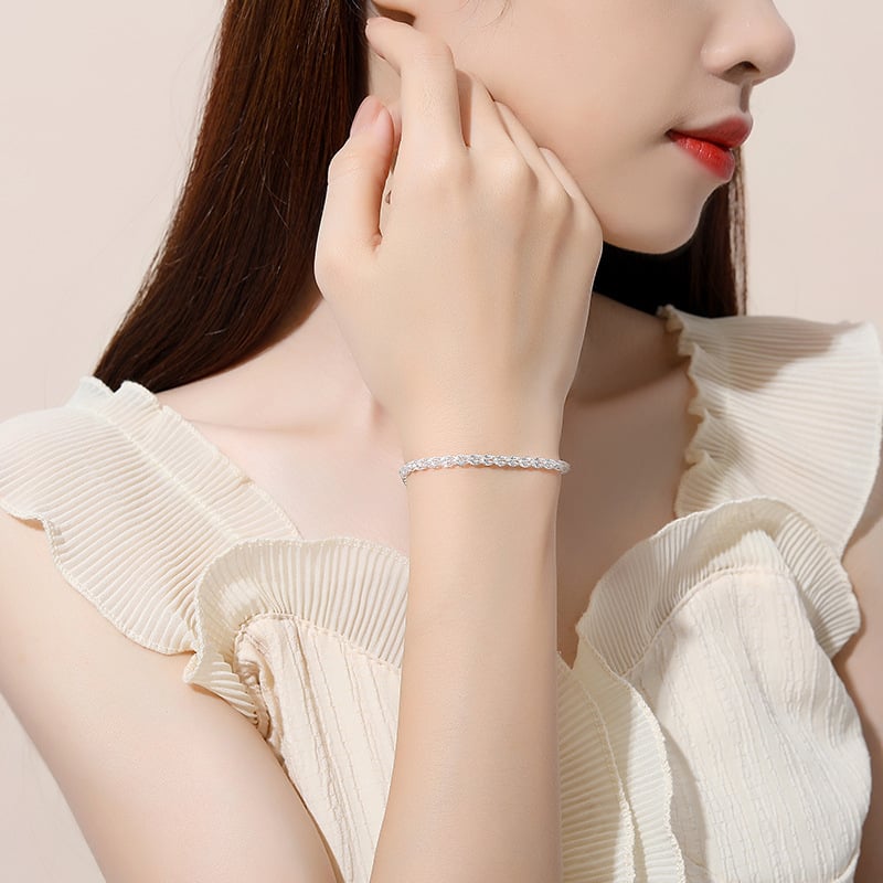 925-ös ezüst karkötő Phoenix farkával, geometriai design, Koreai stílus, 1,9 g, elektroplatált, nőknek