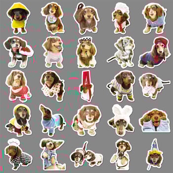 Sticker készlet: 50 darab dachshund graffiti matricák telefon- és tabletvédőhöz, ins stílus, 15 g darabonként, Cool-Look márka.