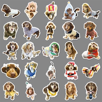 Sticker készlet: 50 darab dachshund graffiti matricák telefon- és tabletvédőhöz, ins stílus, 15 g darabonként, Cool-Look márka.