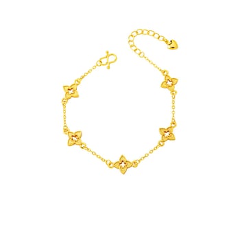 Női karkötő négyágú csillag motívummal, aranyozott réz, elektroplating technika, retro stílus, 2025 tavasz