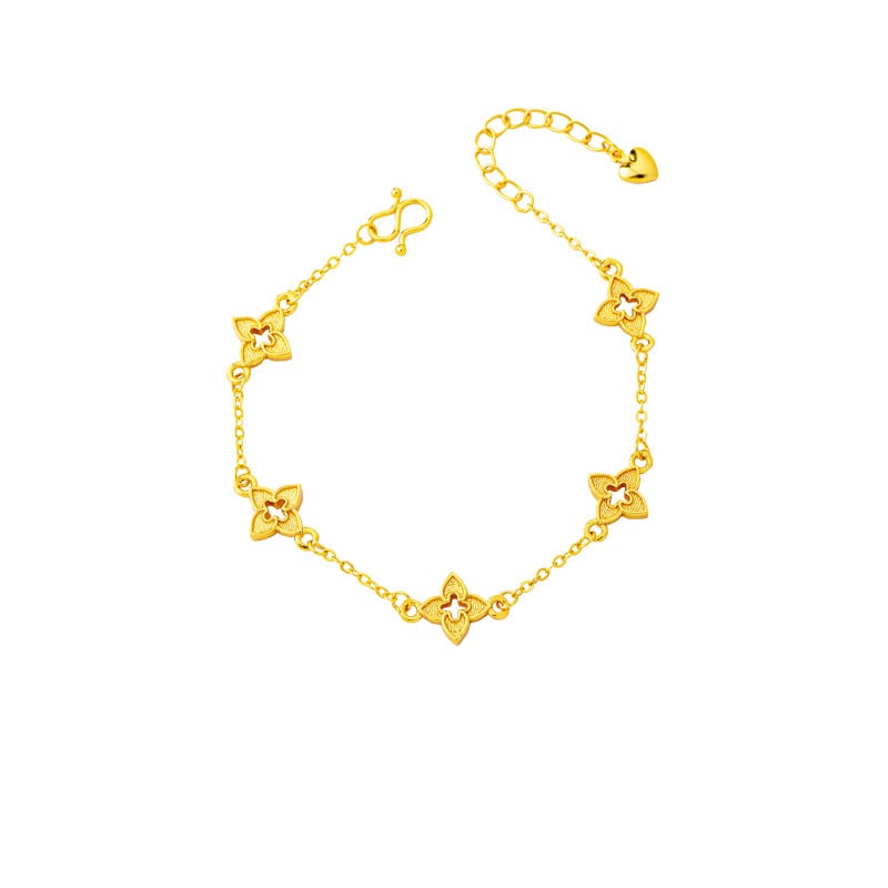 Női karkötő négyágú csillag motívummal, aranyozott réz, elektroplating technika, retro stílus, 2025 tavasz