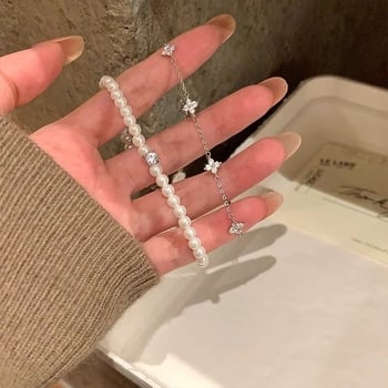 Karkötő: Gyöngyház-szerű, rugalmas, cirkón csillagokkal, ötvözet, elektroplakálás, Colorful márka, Yiwu eredet