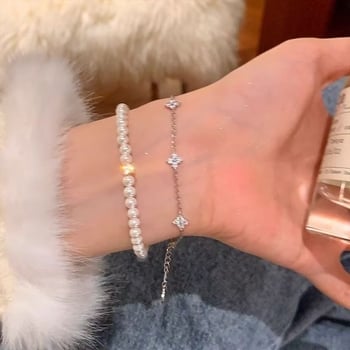 Karkötő: Gyöngyház-szerű, rugalmas, cirkón csillagokkal, ötvözet, elektroplakálás, Colorful márka, Yiwu eredet