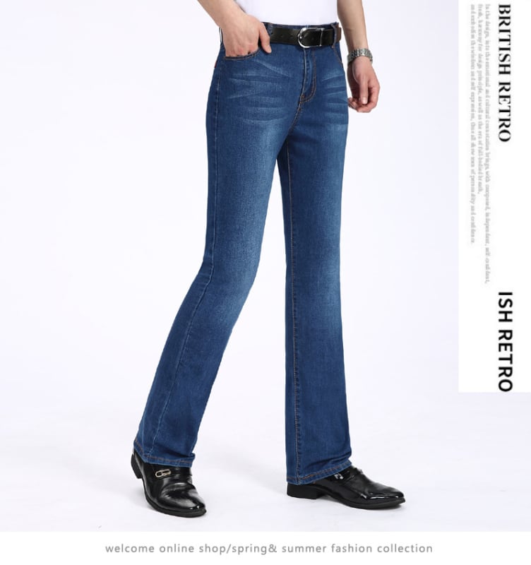 Denim nadrág mikroflare, karcsú szabás, elasztikussal, alacsony derék, cipzár (Nyár 2025)