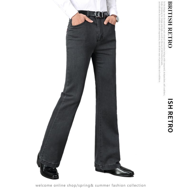 Denim nadrág mikroflare, karcsú szabás, elasztikussal, alacsony derék, cipzár (Nyár 2025)