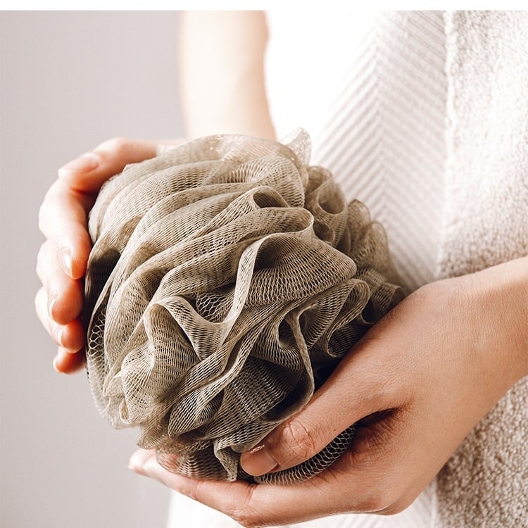 Minge de baie spumoasă cu design floral — moale, durabilă, material PP, pentru adulți