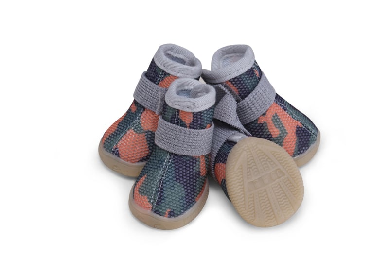 Kutyacipő – Lélegző hálószövés, Polár gyapjú belső bélés, Kamufláž mintázat, Szabadidős stílus, Kis testű kutyáknak
