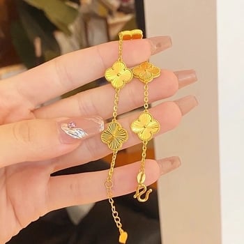 Rézből készült karkötő elektroplakált felülettel, virág- és levél mintázat, nőknek, új kínai stílus