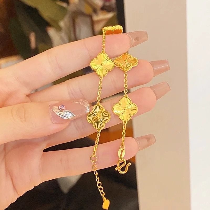 Rézből készült karkötő elektroplakált felülettel, virág- és levél mintázat, nőknek, új kínai stílus