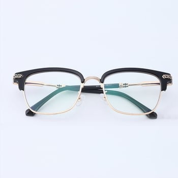Olvasószemüveg anti-kék fény és sugárzás elleni védelemmel, lencsék gyantából, félkeretes TR+fém keret, négyzetes retro stílus