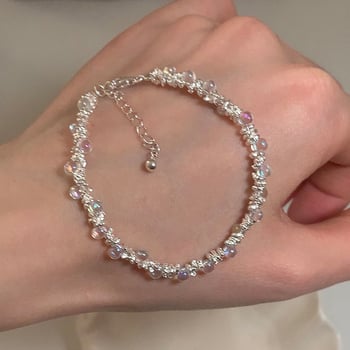 Kordból készült karkötő elektroplatinált felülettel, női stílus, édes-hűvös megjelenés, niš dizájn, RONERAI márka