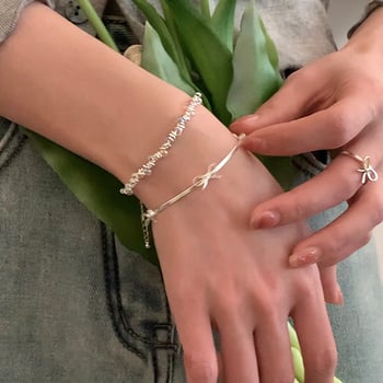 Kordból készült karkötő elektroplatinált felülettel, női stílus, édes-hűvös megjelenés, niš dizájn, RONERAI márka