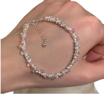 Kordból készült karkötő elektroplatinált felülettel, női stílus, édes-hűvös megjelenés, niš dizájn, RONERAI márka