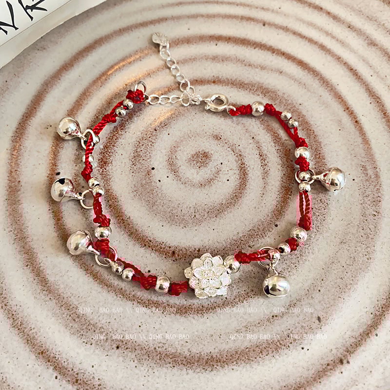 Karkötő – kézzel készített, szőtt lótusz haranggal, réz elektroplattálással, nőknek, koreai stílusú geometriai dizájn