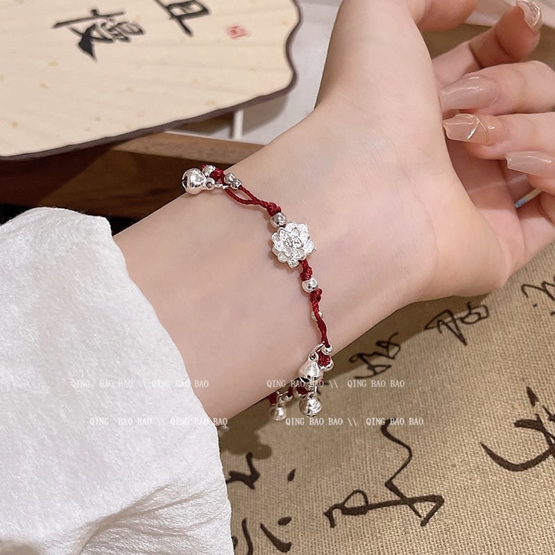 Karkötő – kézzel készített, szőtt lótusz haranggal, réz elektroplattálással, nőknek, koreai stílusú geometriai dizájn