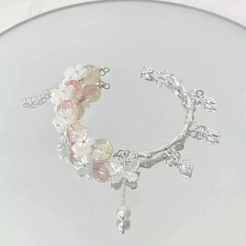 Pillangó üveg karkötő - uniszex, romb alak, kevert anyagok, Ins/koreai stílus