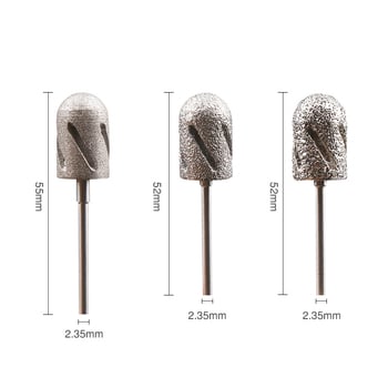 Κυλινδρική κεφαλή λείανσης ποδιών και νυχιών με λευκό κορούνδιο, εξαρτήματα από ανοξείδωτο ατσάλι και πλαστικό, περίπου 13 g