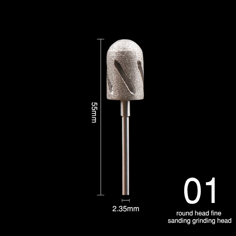 Κυλινδρική κεφαλή λείανσης ποδιών και νυχιών με λευκό κορούνδιο, εξαρτήματα από ανοξείδωτο ατσάλι και πλαστικό, περίπου 13 g