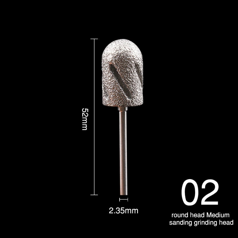 Κυλινδρική κεφαλή λείανσης ποδιών και νυχιών με λευκό κορούνδιο, εξαρτήματα από ανοξείδωτο ατσάλι και πλαστικό, περίπου 13 g