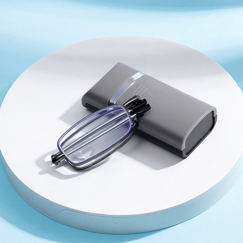 Ochelari de lectură fără ramă, formă pătrată, ramă din aliaj de titan și lentile din acril; set de lentile; lansare primăvară 2024