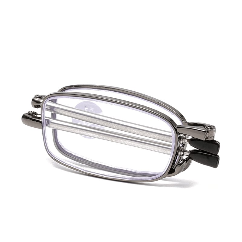 Ochelari de lectură fără ramă, formă pătrată, ramă din aliaj de titan și lentile din acril; set de lentile; lansare primăvară 2024