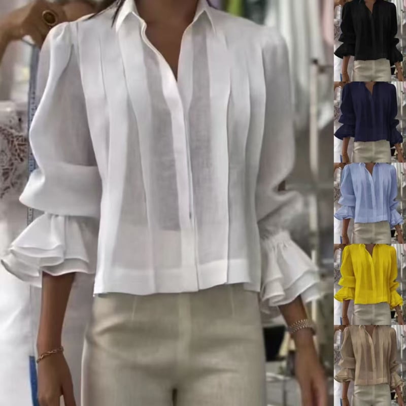 Patchwork részletű ing, pamut-poliészter keverék anyag, gallér típusú rever, 3/4-es ujjak, laza szabás