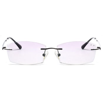 Presbiopikus szemüveg keret nélküli kivitelben idős korban – akril lencsék, anti-kék fény, ötvözet keret, négyszögletes dizájn
