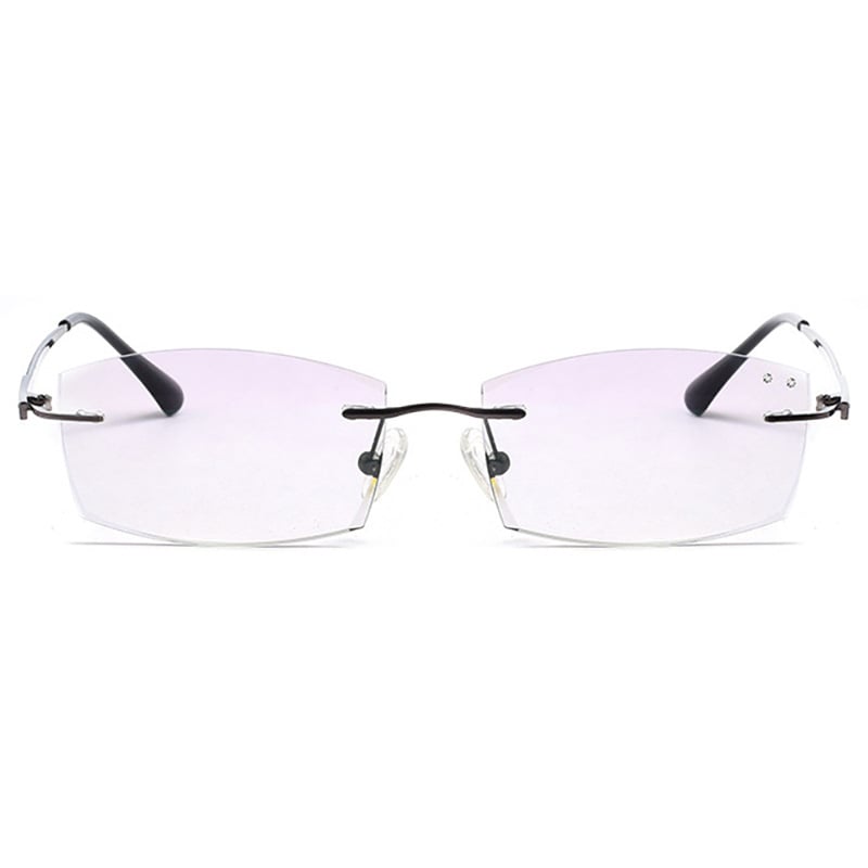 Presbiopikus szemüveg keret nélküli kivitelben idős korban – akril lencsék, anti-kék fény, ötvözet keret, négyszögletes dizájn