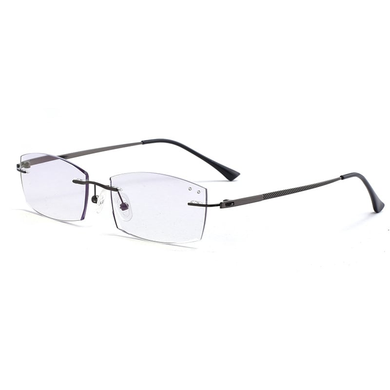 Presbiopikus szemüveg keret nélküli kivitelben idős korban – akril lencsék, anti-kék fény, ötvözet keret, négyszögletes dizájn