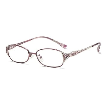 Ochelari de citit pentru femei - ramă metalică semi-ramă, lentile PC, anti-lumină albastră, primăvara 2025