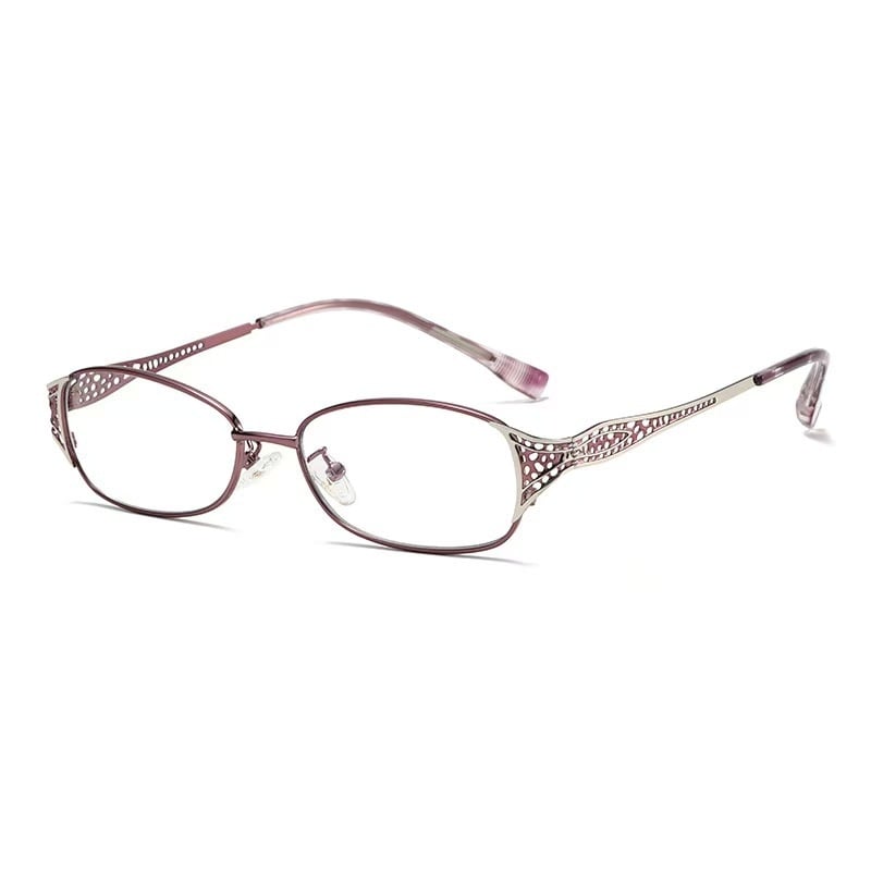 Ochelari de citit pentru femei - ramă metalică semi-ramă, lentile PC, anti-lumină albastră, primăvara 2025
