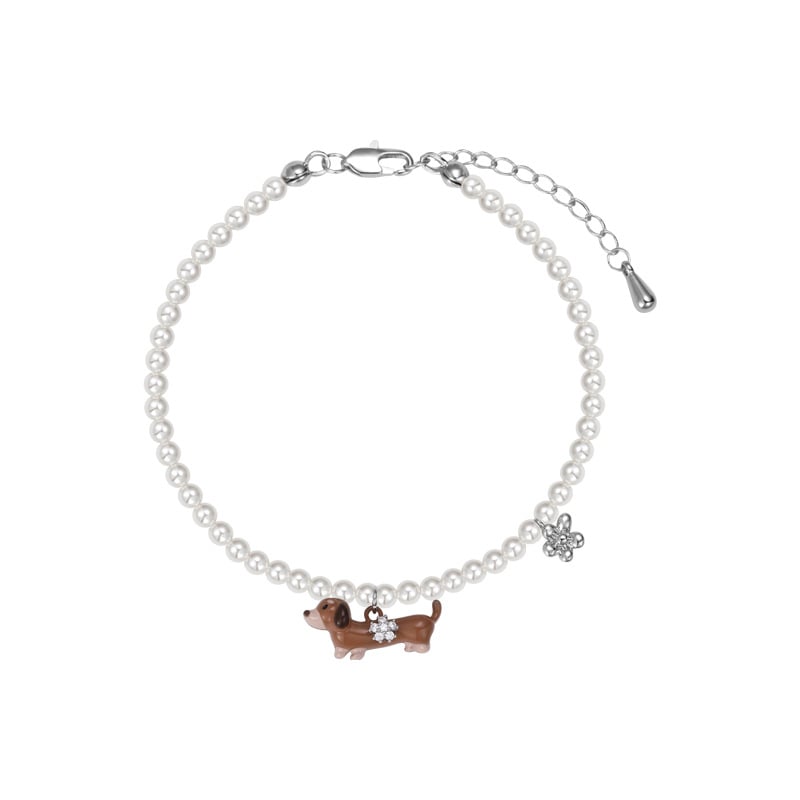 Nőknek szóló karkötő, állatmotívum, műgyöngy, elektroplatírozás, édes hűvös stílus