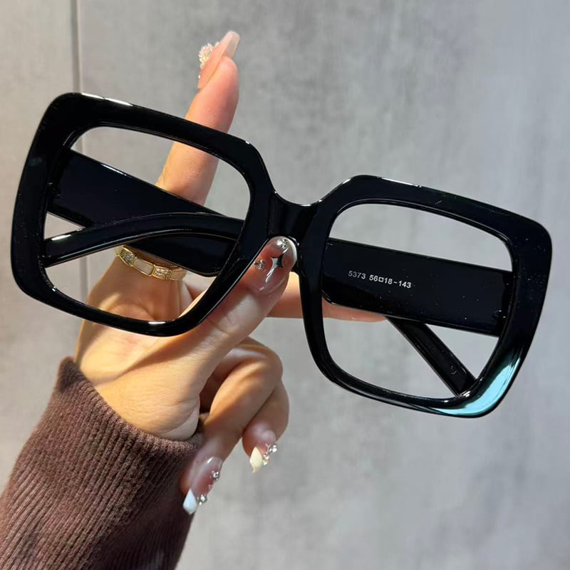 Olvasó szemüveg, nagy négyzetes keret, kékfényvédő, nagy felbontású, teljes keret