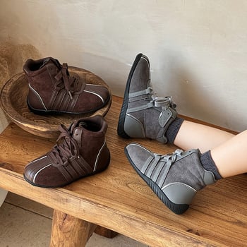 Gyerekeknek szóló Martin csizma, műbőr felső, Velcro-zár, alacsony szár, téli vízálló