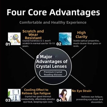 Hnzm95 Automatikus állítású olvasószemüveg, teljes keret, zoom funkció, kékfény-szűrés felnőtteknek